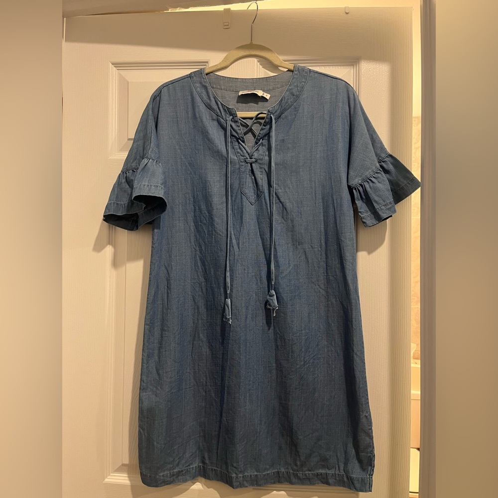 Vineyard Vines Chambray Lace Up Dress